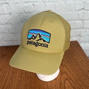 Patagonia Embroidered Chartreuse Green Snapback Mesh Cap
